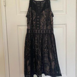 Black Lace Fit and Flare Dress